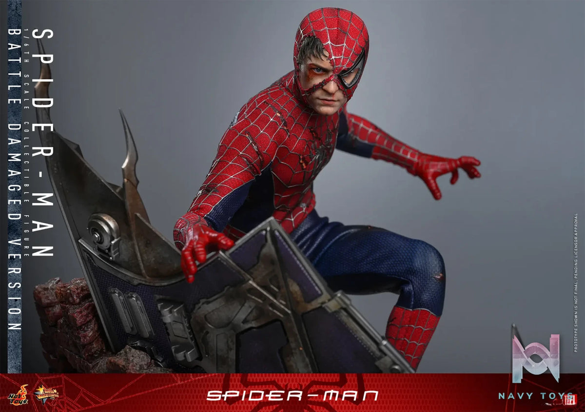 Hottoys – 1/6 Spider-Man Tobey Maguire Battle Damaged Version Action Figure MMS859 (Licensed)