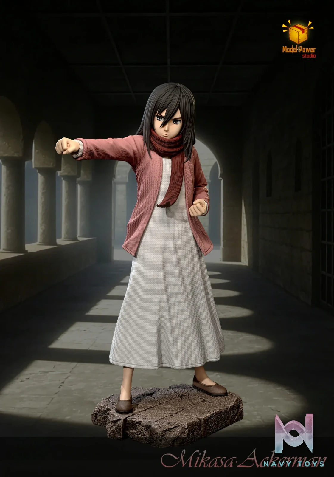 Model Power Studio – Mikasa Ackerman Punch Pose Attack On Titan