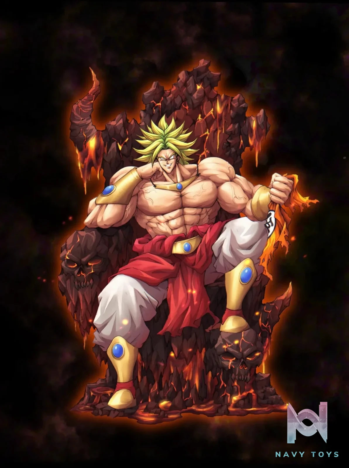 YISHOU Studio - Throne Broly Dragon Ball resin statue Navy Toys anime figure