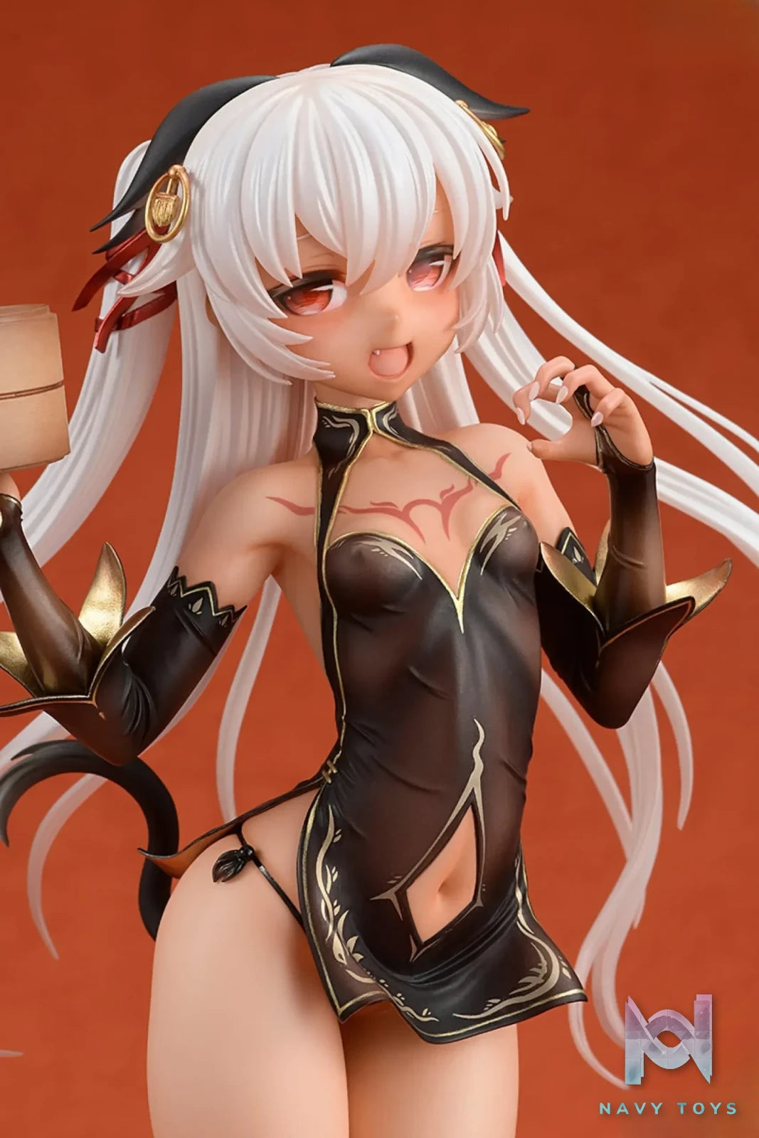 AMAKUNI Studio – original Big Brown Age Brown Cheongsam Girl Phylina Val (Licensed)