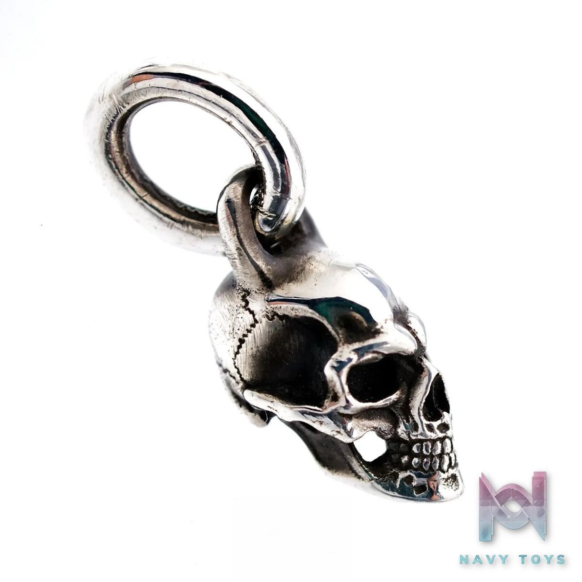 Raven Studio (silver jewelry) – Mini Realistic Skull Pendant Original