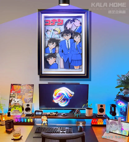 KALA HOME Studio – Shinichi Kudo X Ran Mouri 3D Decorative Painting Detective Conan