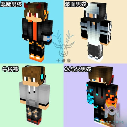 Qian Zhi Lu Studio – Steve Creeper Solid 303 Articulated 3D Paper Model DIY Minecraft