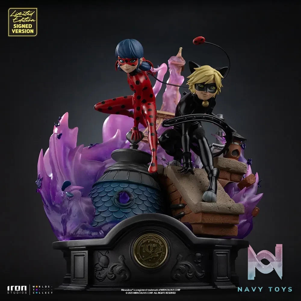 Iron Studio – Lady Bug and Cat Noir Miraculous 10th Anniversary Signed Edition – Deluxe Art Scale 1/10 Statue (Licensed)