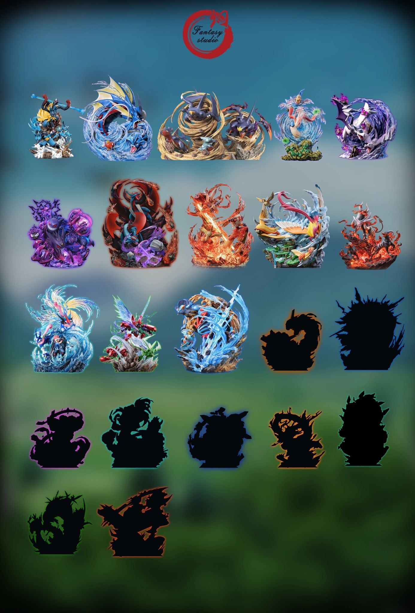 Swampert Family - Pokemon - Fantasy Studio resin statue Fantasy Studio anime figure