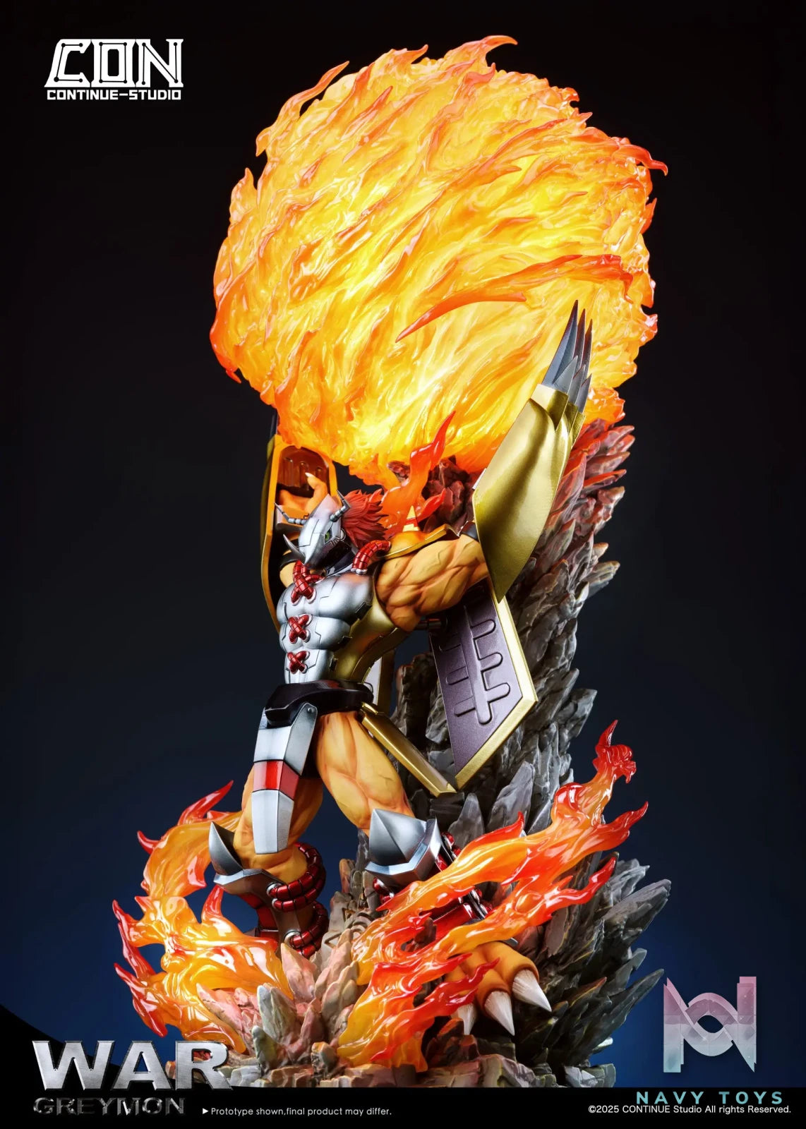 CONTINUE Studio – Digimon Light Sculpture Scene Series #1 War Greymon Gaia Energy Cannon