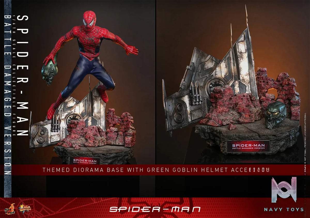 Hottoys – 1/6 Spider-Man Tobey Maguire Battle Damaged Version Action Figure MMS859 (Licensed)
