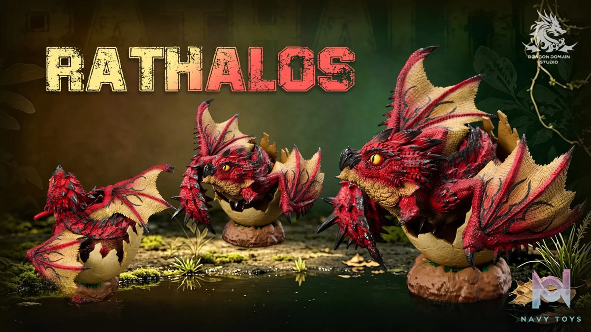 Dragon Realm Studio – Newborn Egg Series Rathalos X Rathian Family Set Monster Hunter