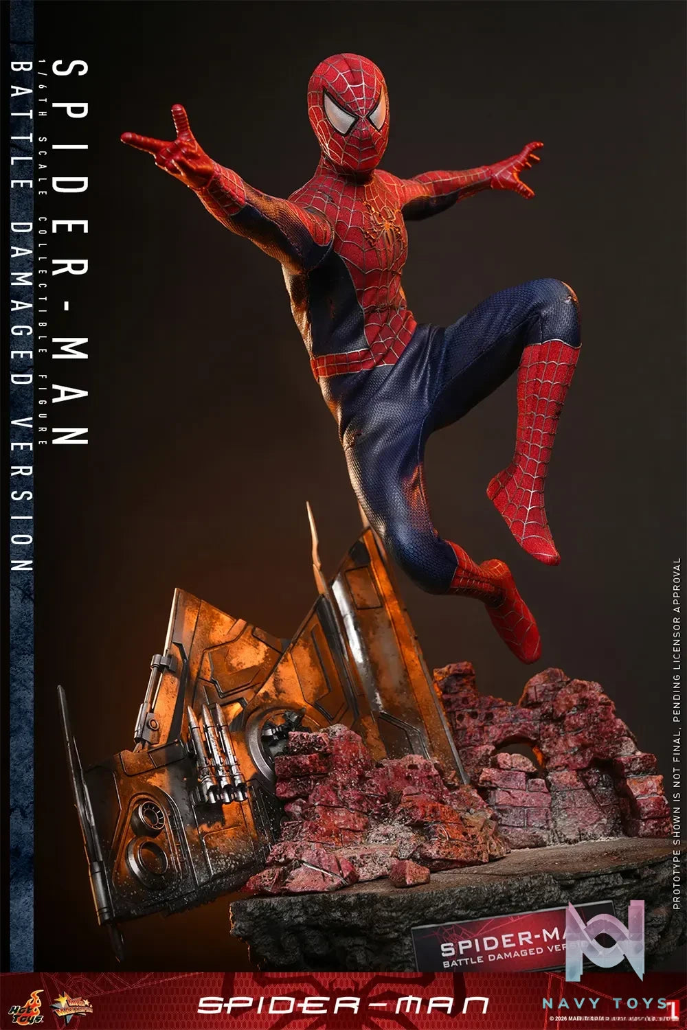 Hottoys – 1/6 Spider-Man Tobey Maguire Battle Damaged Version Action Figure MMS859 (Licensed)