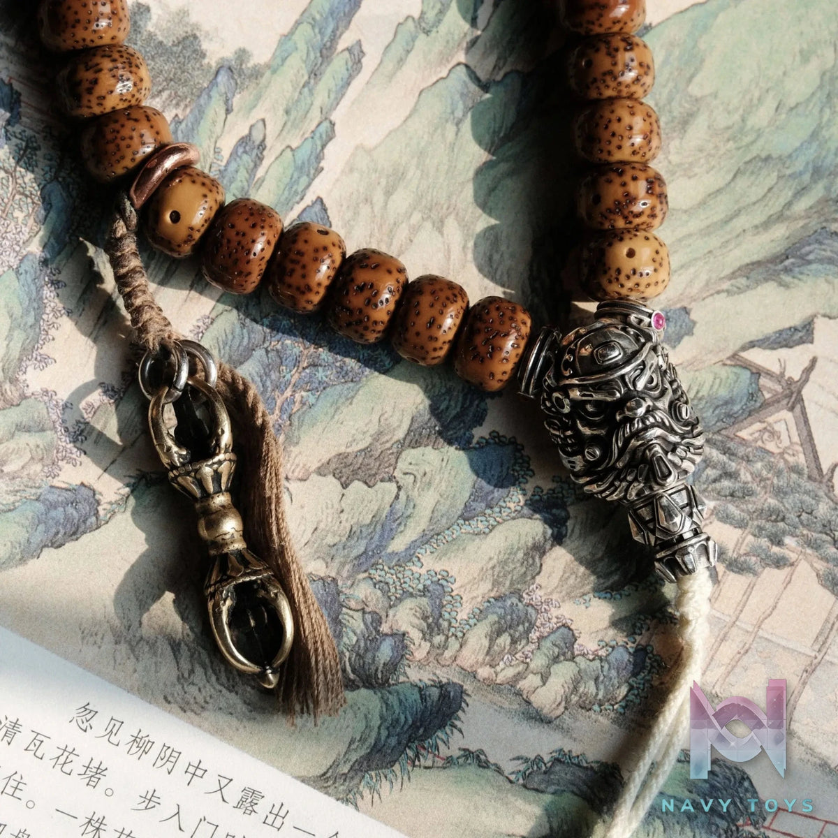 Raven Studio (silver jewelry) – Cyber ​​Zhong Kui Triple‑Hole Spacer Bead Original