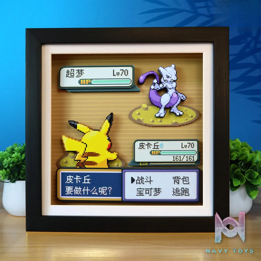 KALA HOME Studio – Pikachu vs Mewtwo Pokémon FireRed/LeafGreen Version 3D Decorative Painting Pokémon