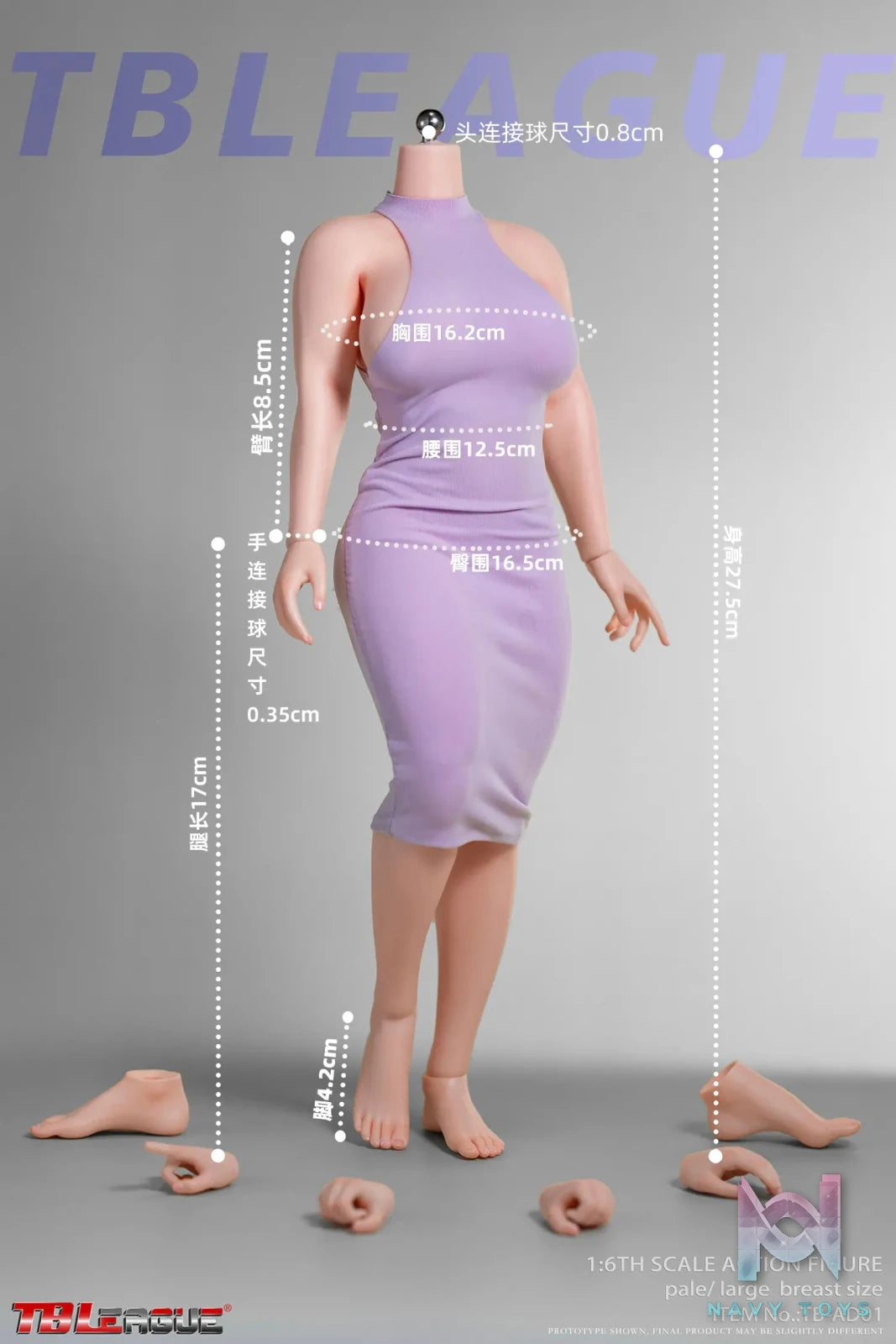 TBLeague – 1/6 Female Body TB-AD01 TB-AD02 (Licensed)