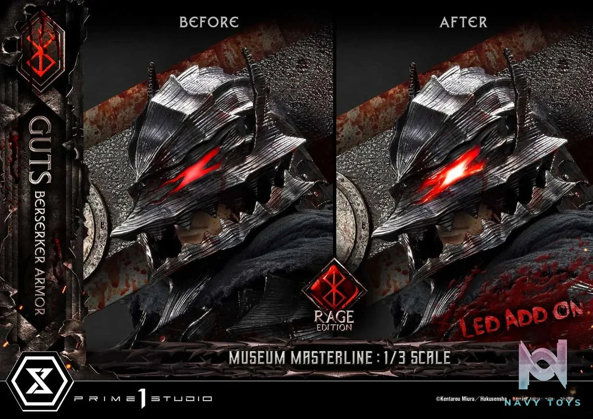 Museum Masterline Berserk Guts, Berserker Armor Rage Edition MMBR-03 MMBR-03DX MMBR-03DXS (Licensed) - Prime 1 Studio resin statue Navy Toys anime figure