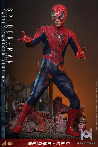 Hottoys – 1/6 Spider-Man Tobey Maguire Battle Damaged Version Action Figure MMS859 (Licensed)