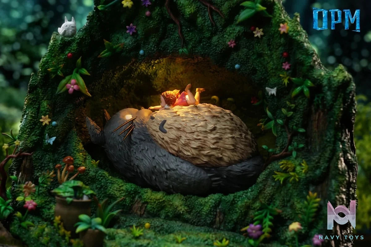 Totoro in the tree hole resin statue opm studio anime figure