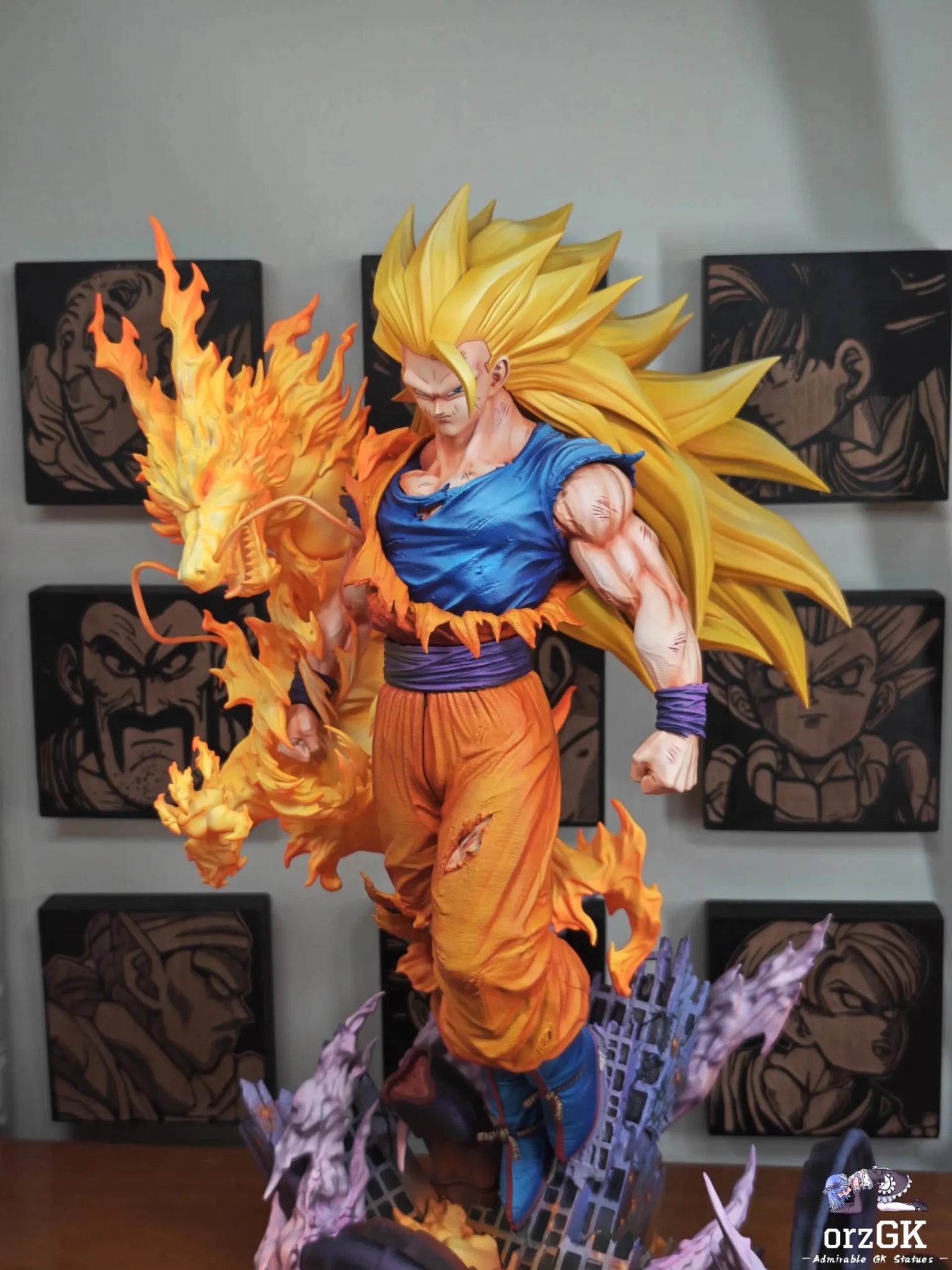 FXW Studio - Super Saiyan 3 Goku Dragon Ball resin statue Navy Toys anime figure