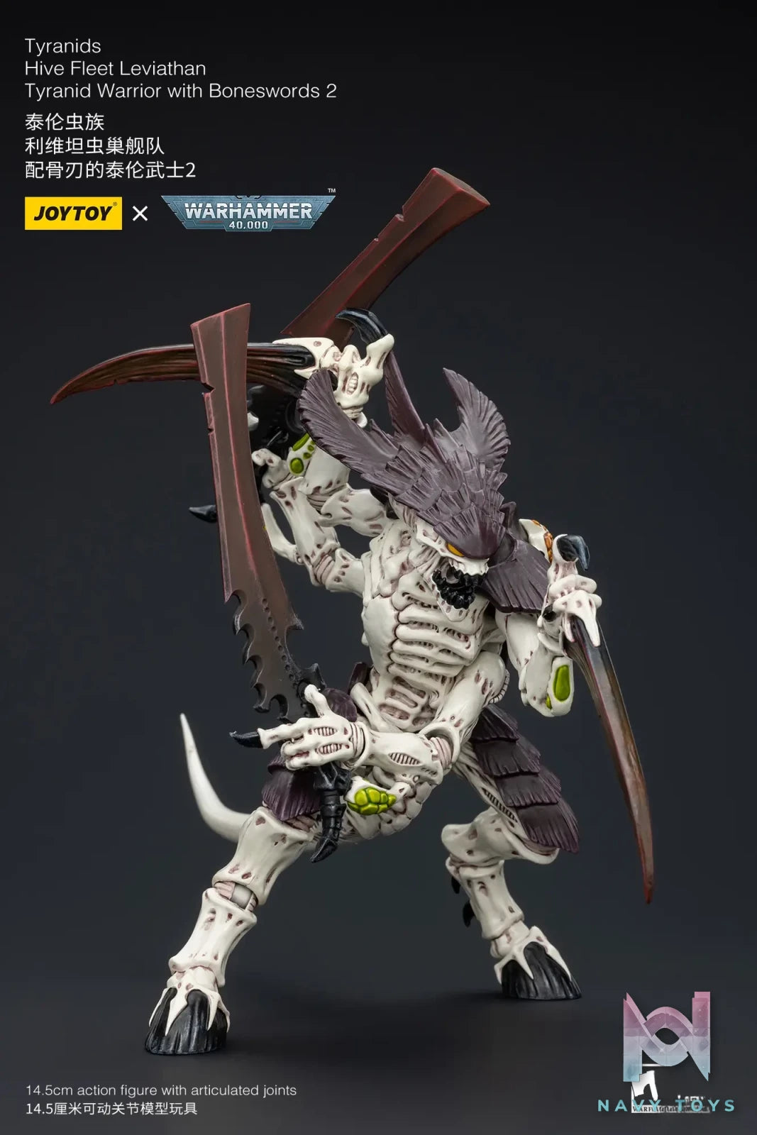 JOYTOY Studio – Warhammer 40,000 Tyranids Hive Fleet Leviathan Tyranid Warrior with Boneswords 2 JT8766 (Licensed)
