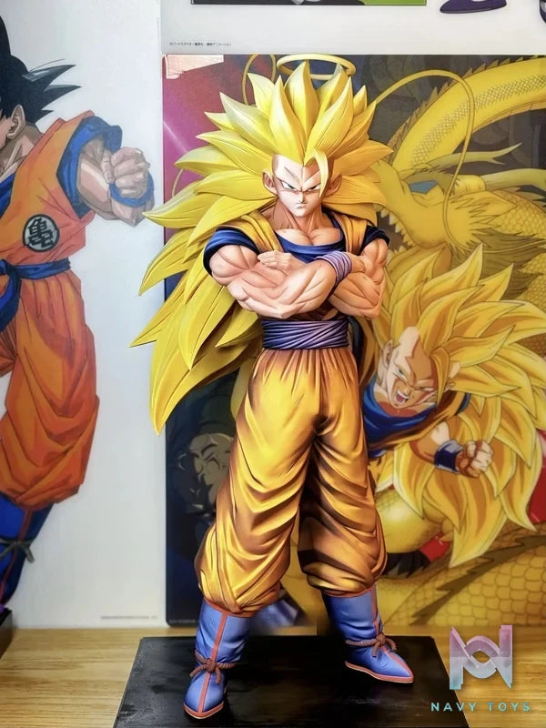 WDF Studio - Super Saiyan 3 Goku Dragon Ball resin statue Navy Toys anime figure