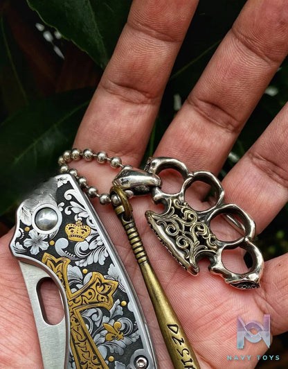 Raven Studio (silver jewelry) – Warrior EDC Knuckle Duster Pendant Original