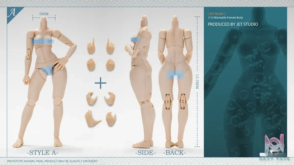 JET STUDIO – 1/12 ACTION FEMALE BODY JET-FB-001 JET-FB-002 (Licensed)
