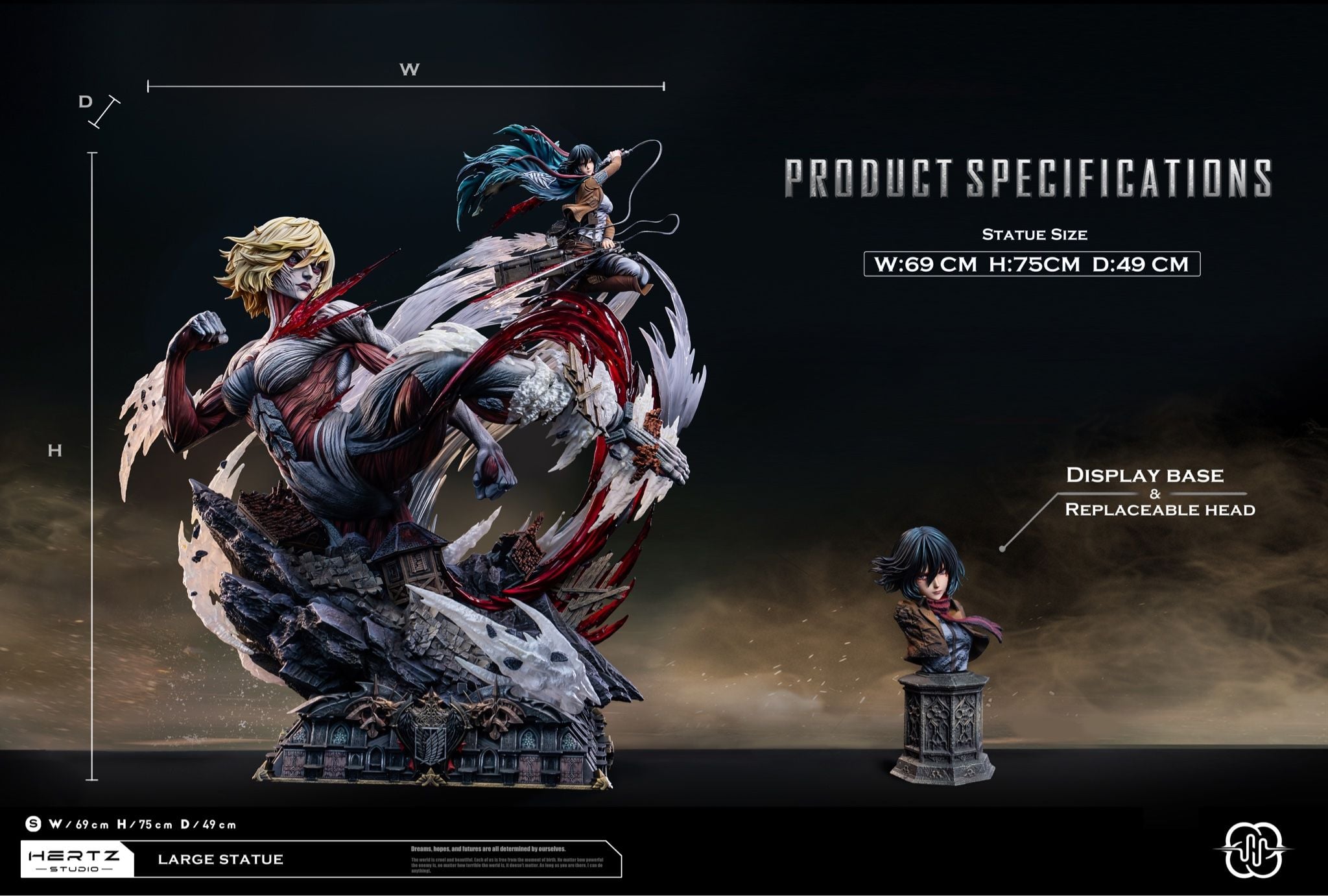 Mikasa vs Female Titan - Attack on Titan - Hertz Studio resin statue Hertz studio anime figure
