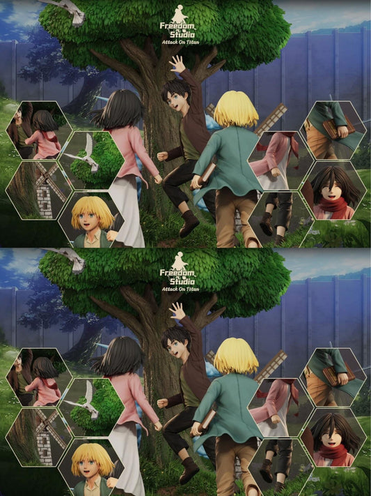 Eren & Mikasa & Armin - Attack On Titan - Freedom Studio resin statue freedom studio anime figure