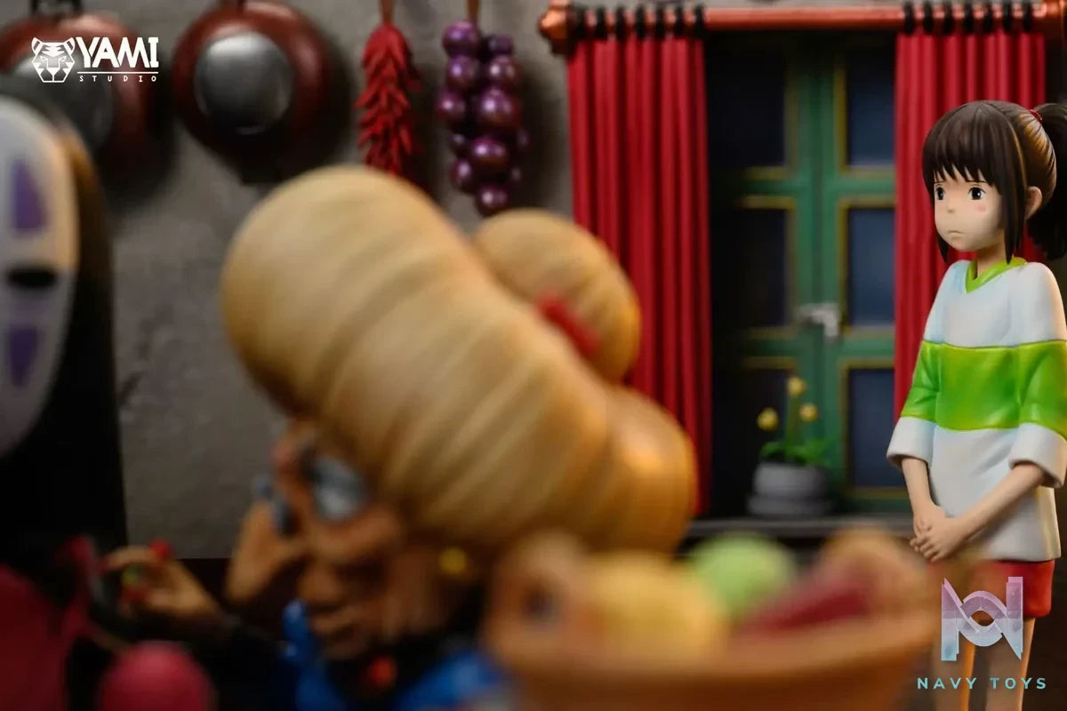 YAMI Studio - Spirited Away Protect Chihiro Zeniba & No Face man & Chihiro Ogino resin statue Navy Toys anime figure