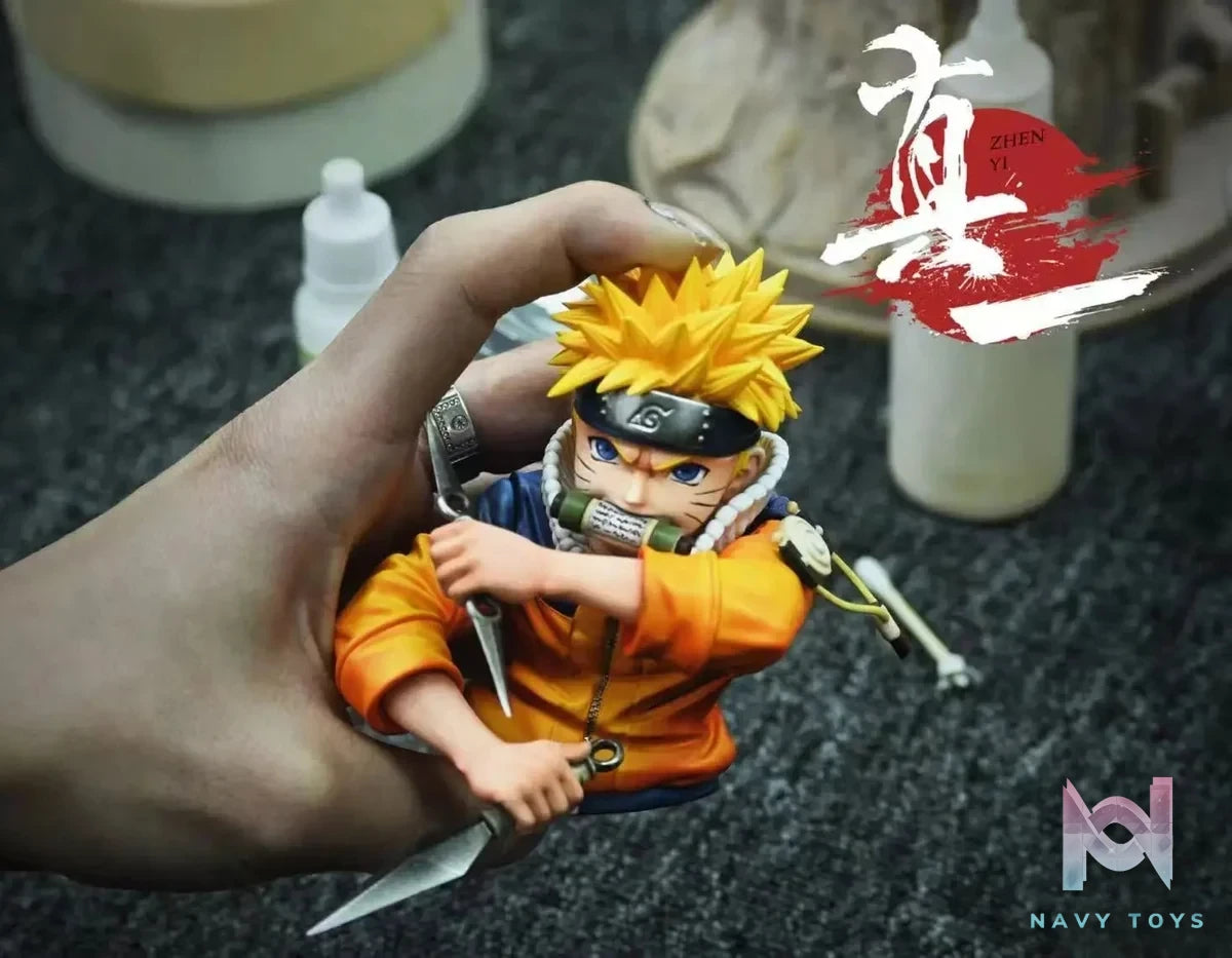 ZHEN YI Studio - Naruto Childhood Series 1 Uzumaki Naruto resin statue Navy Toys anime figure