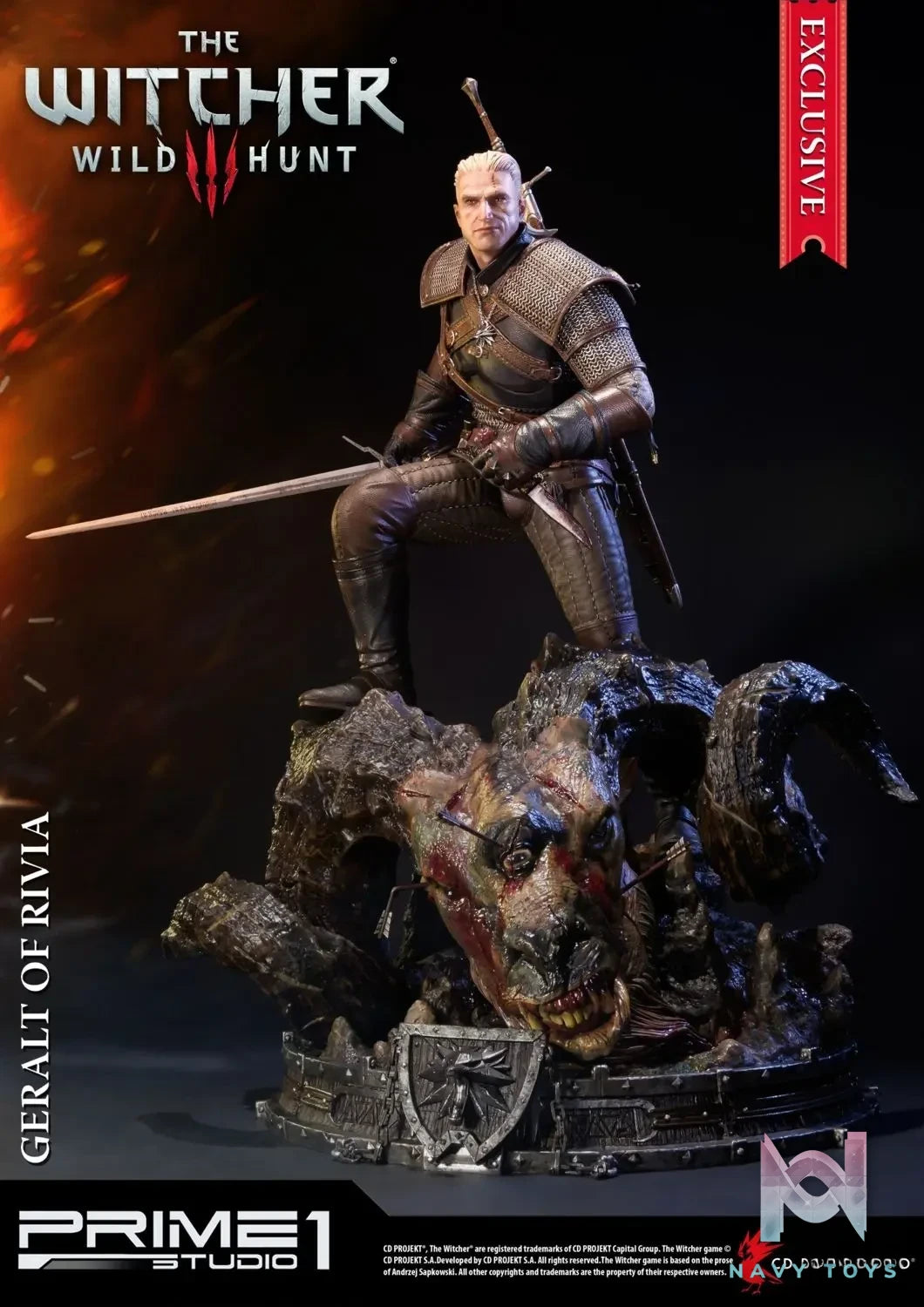 Prime 1 Studio – Premium Masterline The Witcher 3: Wild Hunt Geralt of Rivia PMW3-01 PMW3-01EX (Licensed)