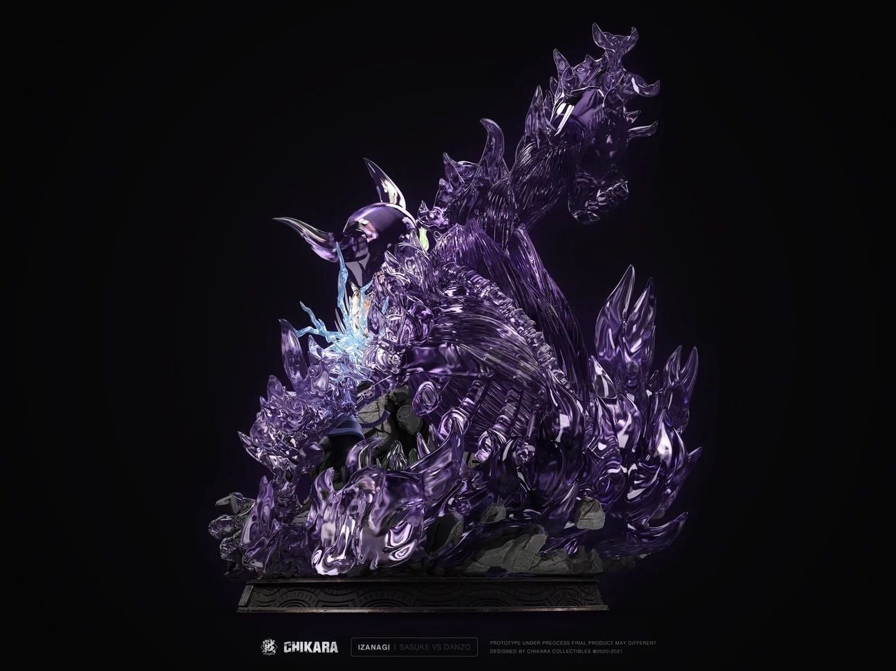 Uchiha Sasuke vs Danzo Shimura resin statue randian studio anime figure