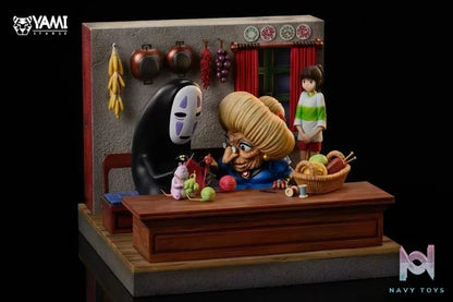 YAMI Studio - Spirited Away Protect Chihiro Zeniba & No Face man & Chihiro Ogino resin statue Navy Toys anime figure