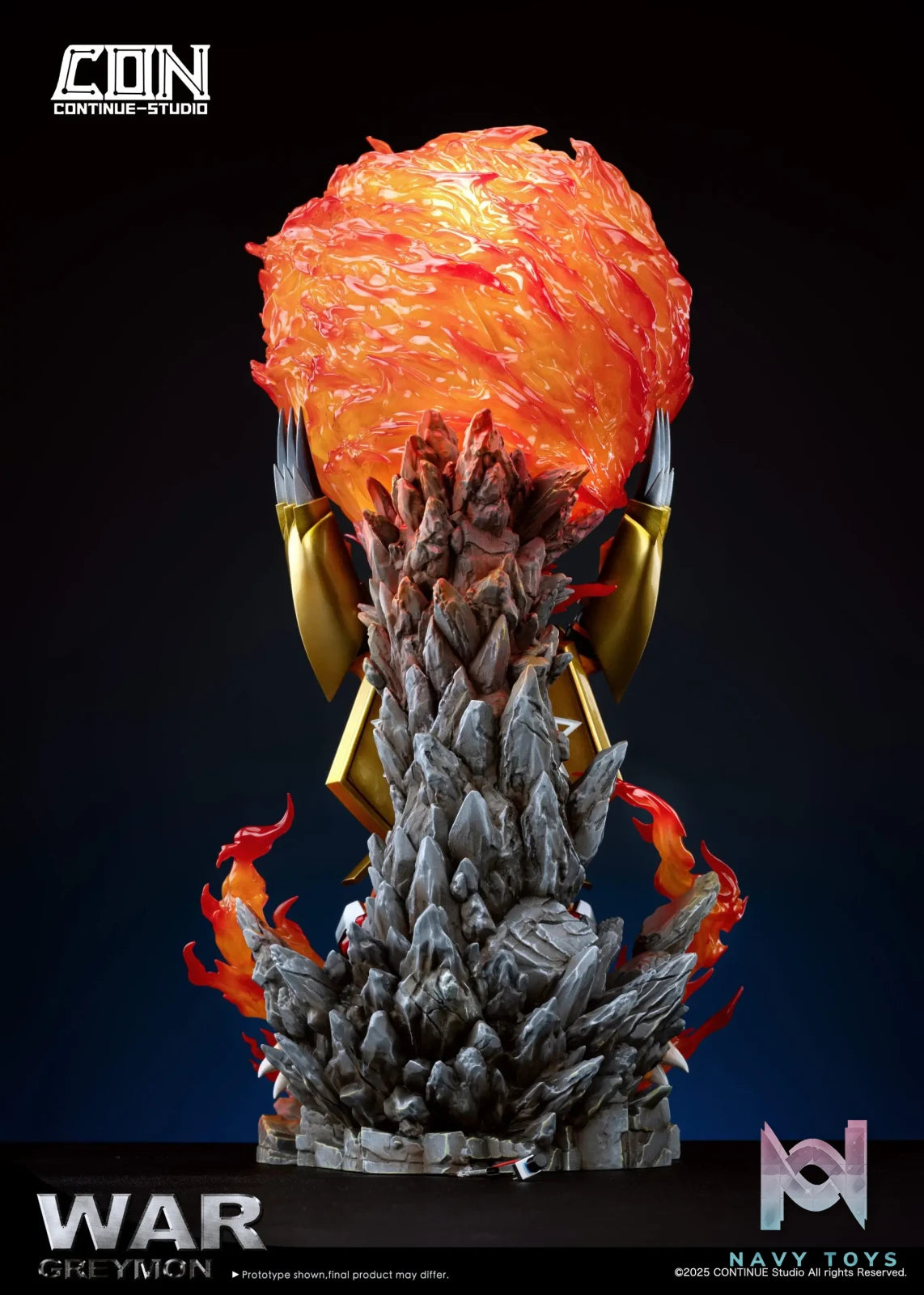 CONTINUE Studio – Digimon Light Sculpture Scene Series #1 War Greymon Gaia Energy Cannon