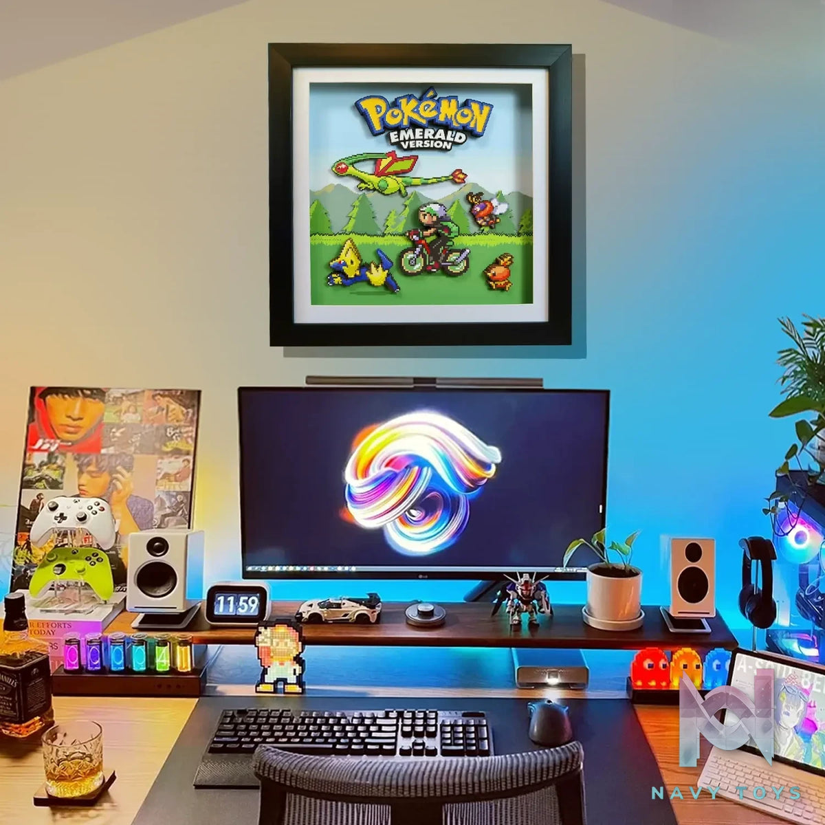 KALA HOME Studio – Pokémon Emerald Version Pixel Art 3D Decorative Painting Pokémon