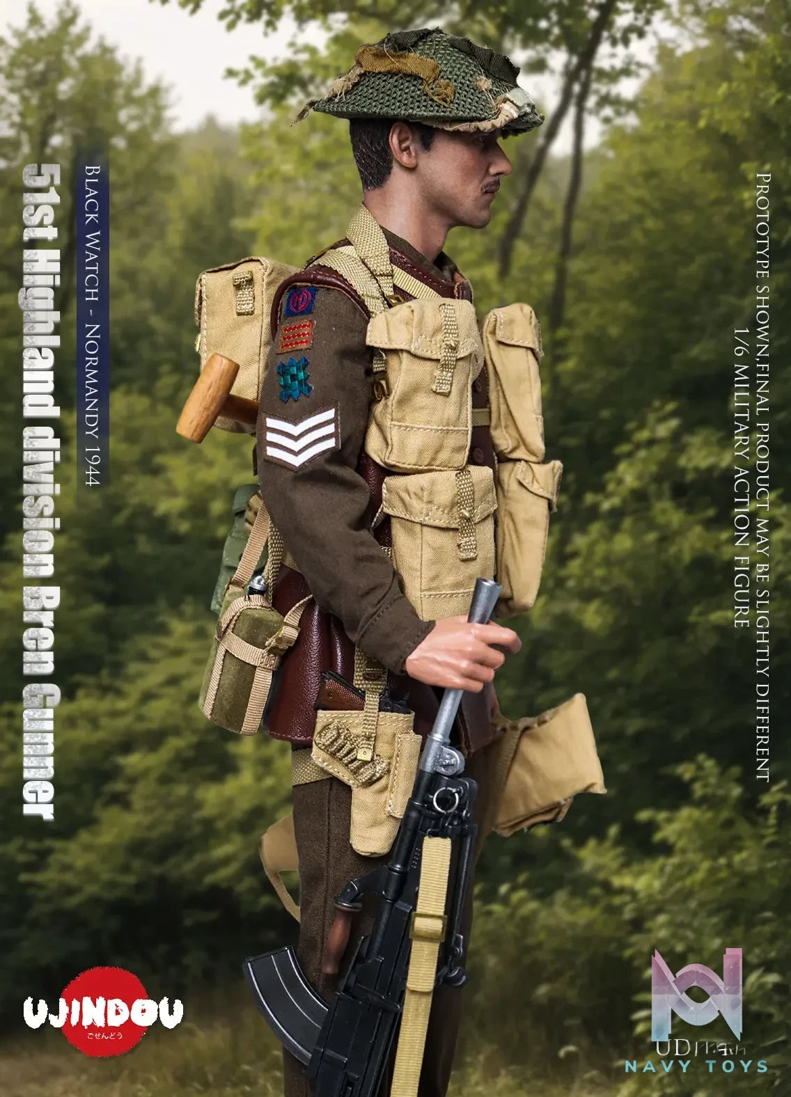 UJINDOU – Original 51st Highland division Bren Gunner Black Watch – Normandy 1944 (Licensed)