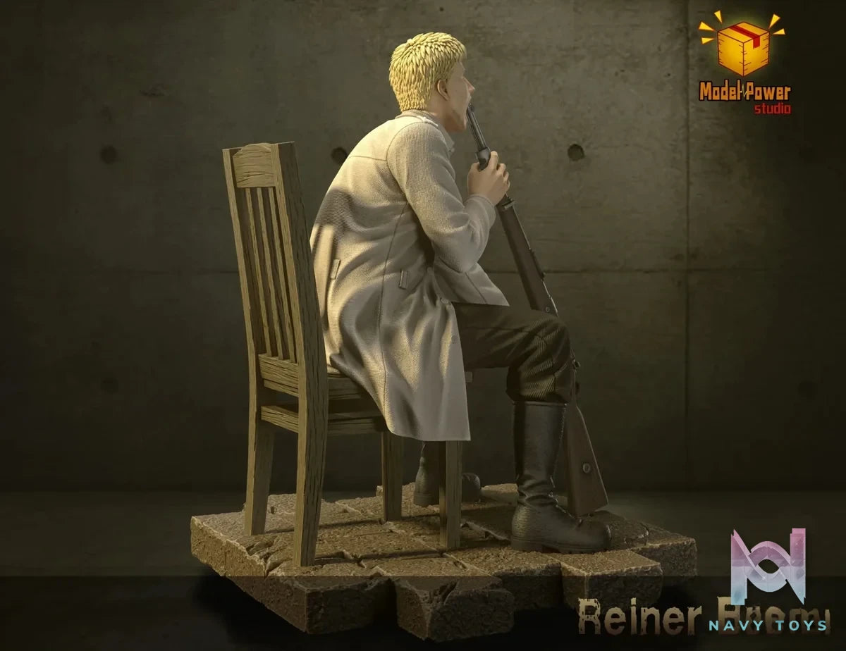 Model Power Studio - Attack on Titan Despairing Reiner Braun resin statue Navy Toys anime figure
