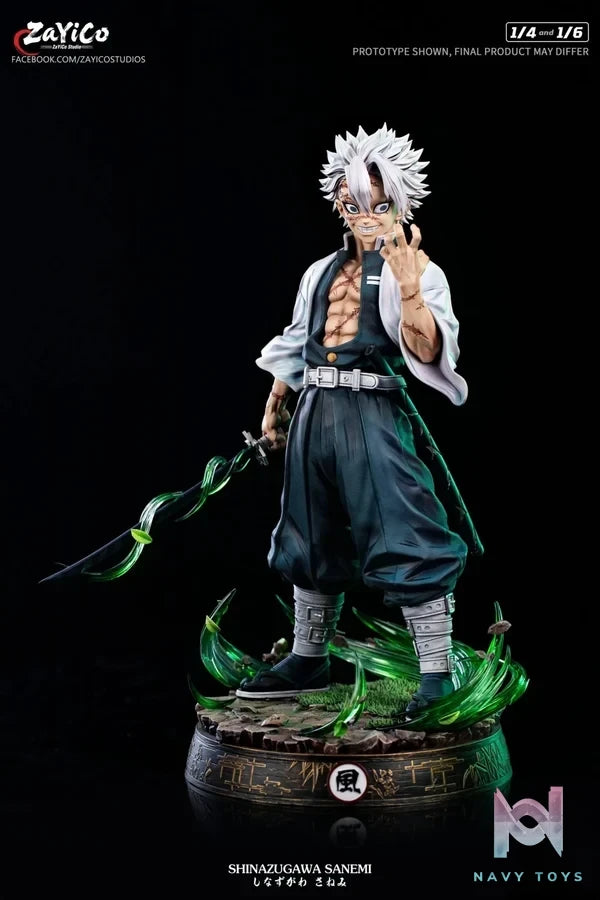 Zayico Studio - Demon Slayer Wind Hashira Sanemi Shinazugawa resin statue Navy Toys anime figure