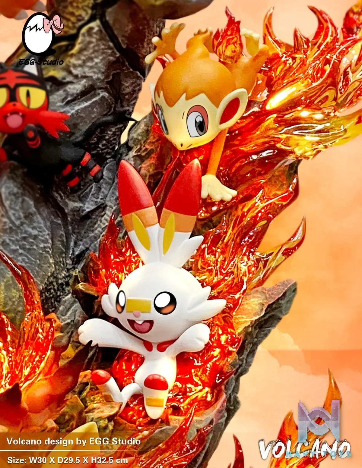 Volcano Family Chalizard Pokemon - Egg Studio resin statue egg studio anime figure