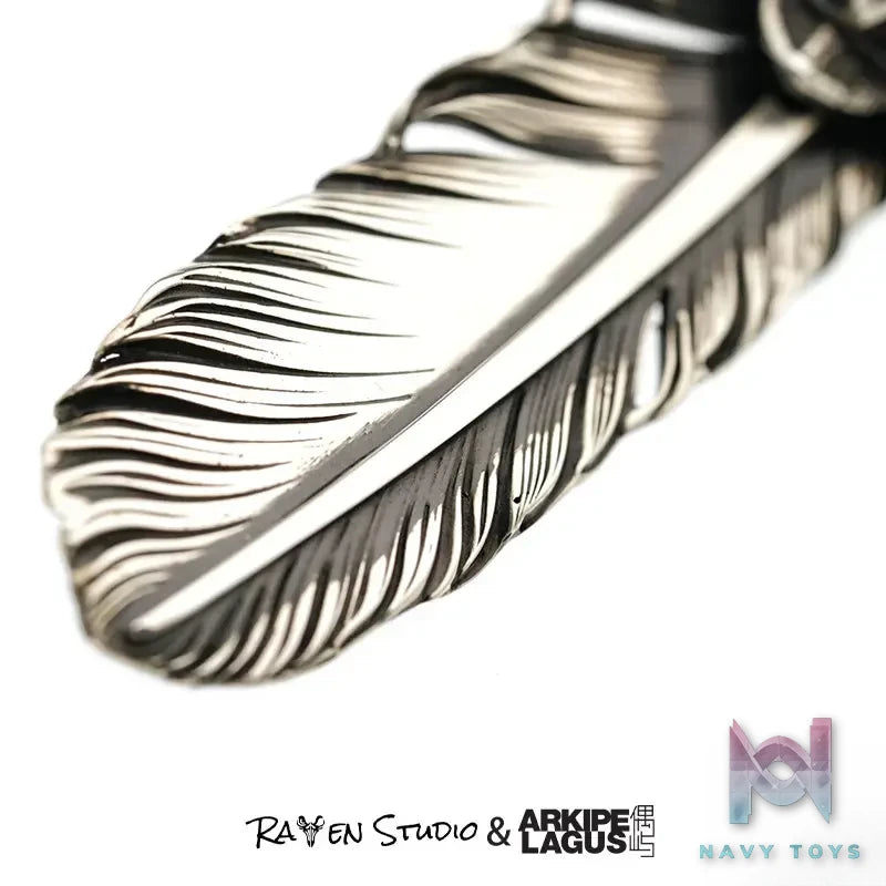 Raven Studio (silver jewelry) – “Guardian Feather” Indian Style Feather Pendant Original