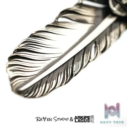 Raven Studio (silver jewelry) – “Guardian Feather” Indian Style Feather Pendant Original