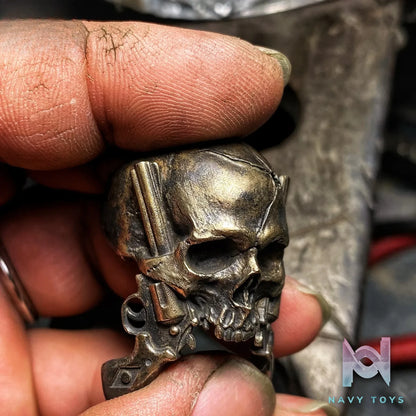 Raven Studio (silver jewelry) – Original Exclusive “Duel” Double Gun Skull Ring Original