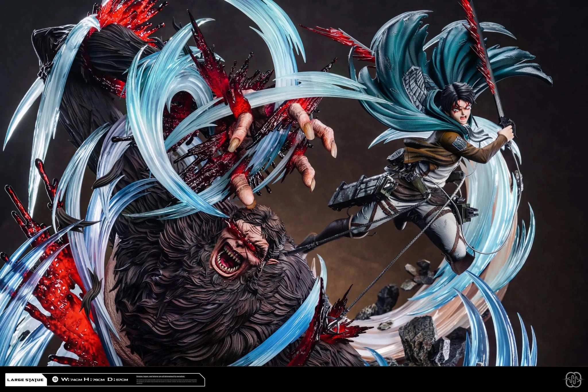 Hertz Studio - Attack on Titan 2.0 Ackerman Levi vs Zeke resin statue Navy Toys anime figure