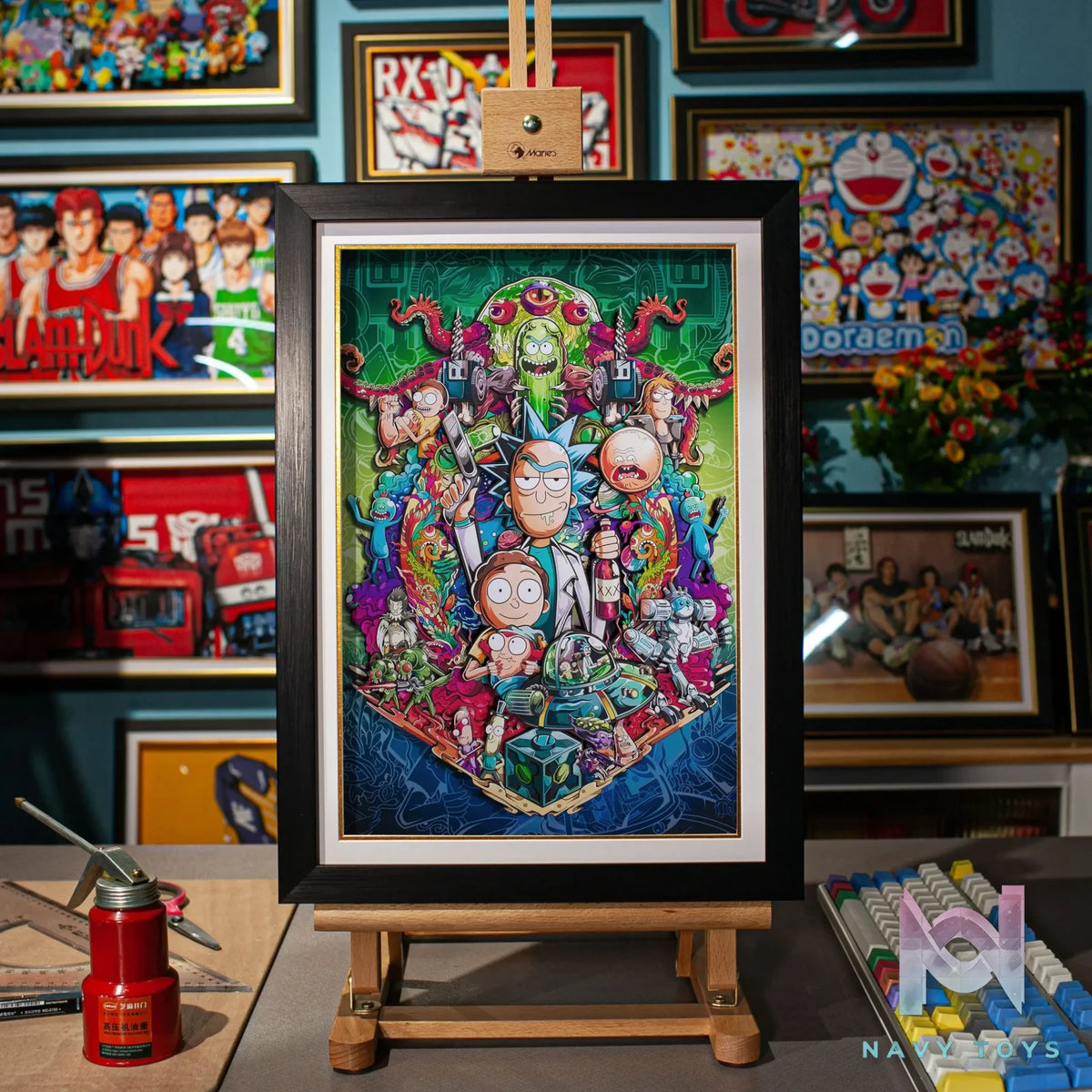 Yu Zhi Jiang Studio – Rick and Morty Multiple Characters 3D Decorative Painting Rick and Morty
