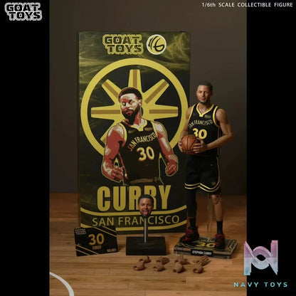 Goat Toys studio – NBA 1/6 Stephen Curry GSW City Edition GT Fine Coating Set Double Head Set