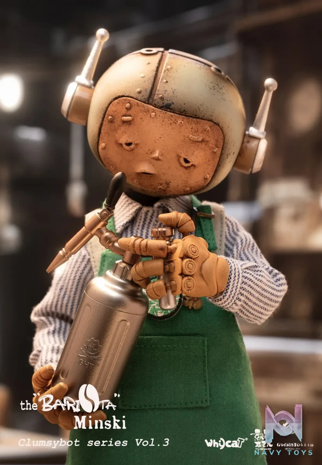 Whycat Studio & GEARHEADTOYS Studio – ClumsyBot Series 3 Barista Minski GHT005 (Licensed)