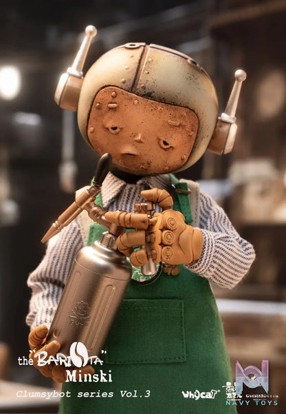 Whycat Studio & GEARHEADTOYS Studio – ClumsyBot Series 3 Barista Minski GHT005 (Licensed)