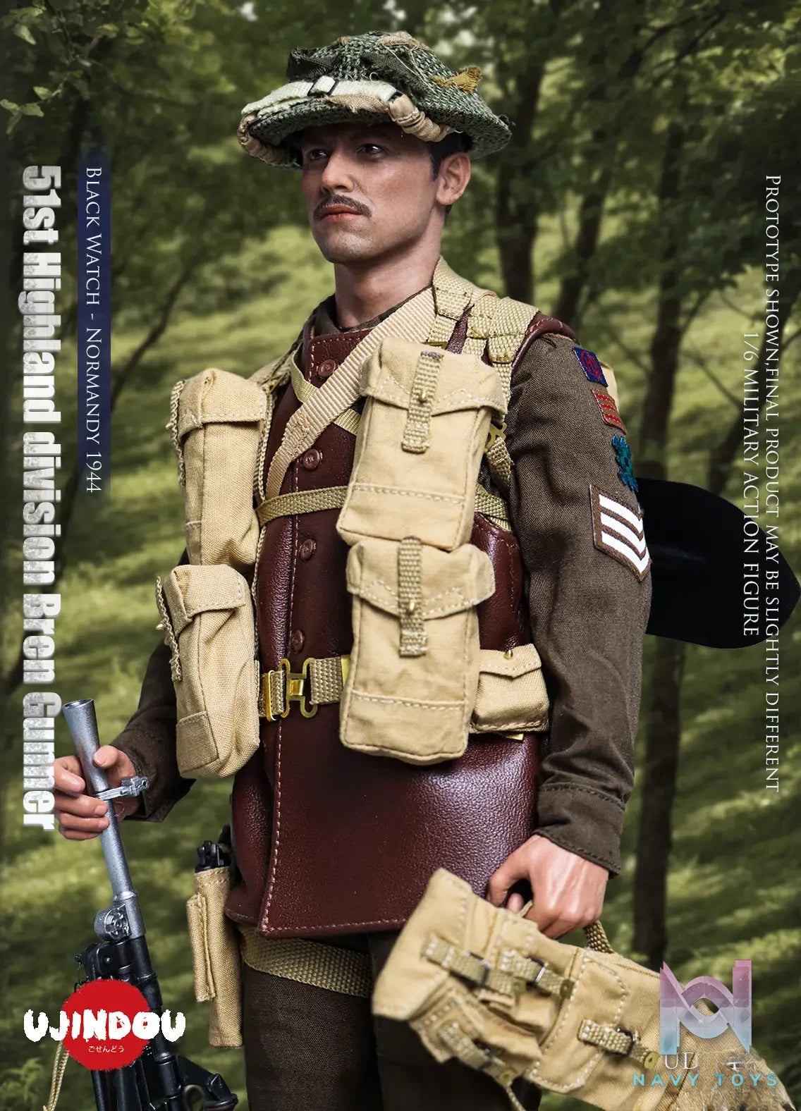 UJINDOU – Original 51st Highland division Bren Gunner Black Watch – Normandy 1944 (Licensed)