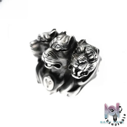 Raven Studio (silver jewelry) – Original Design Dark Hell Cerberus Ring Original