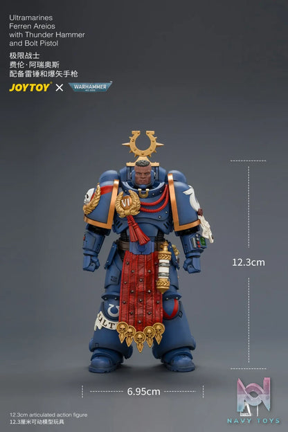 JOYTOY – Ultramarines Ferren Areios with Thunder Hammer and Bolt Pistol JT04889 (Licensed)