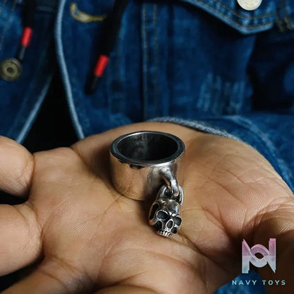 Raven Studio (silver jewelry) – Flat Band Skull Ring Original