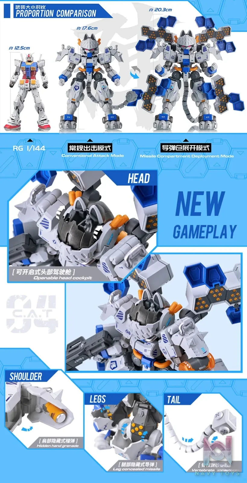 IRON ROARS – Original 04th Machine Array Heavy Armored Cat Mecha Assembly Model (Licensed)